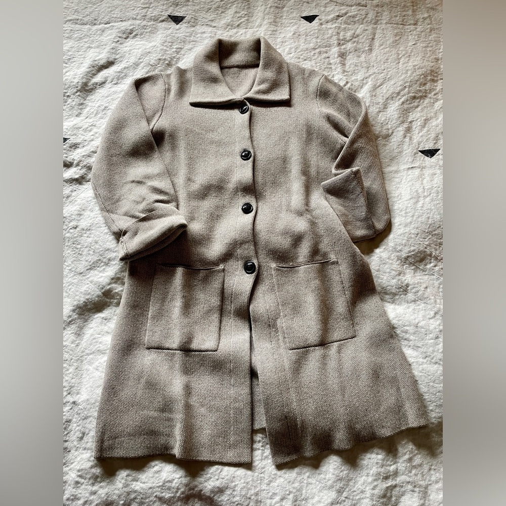Oatmeal sweater / jacket by Ca Va De Soi (size small)